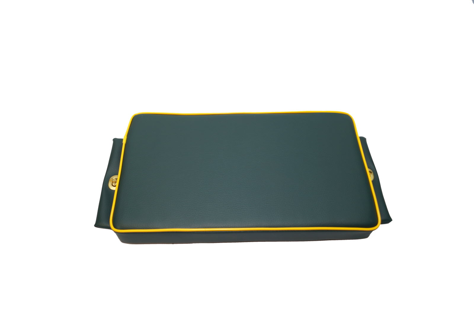 Beifahrer Sitzkissen 41 x 23 cm grün- Keder gelb mit